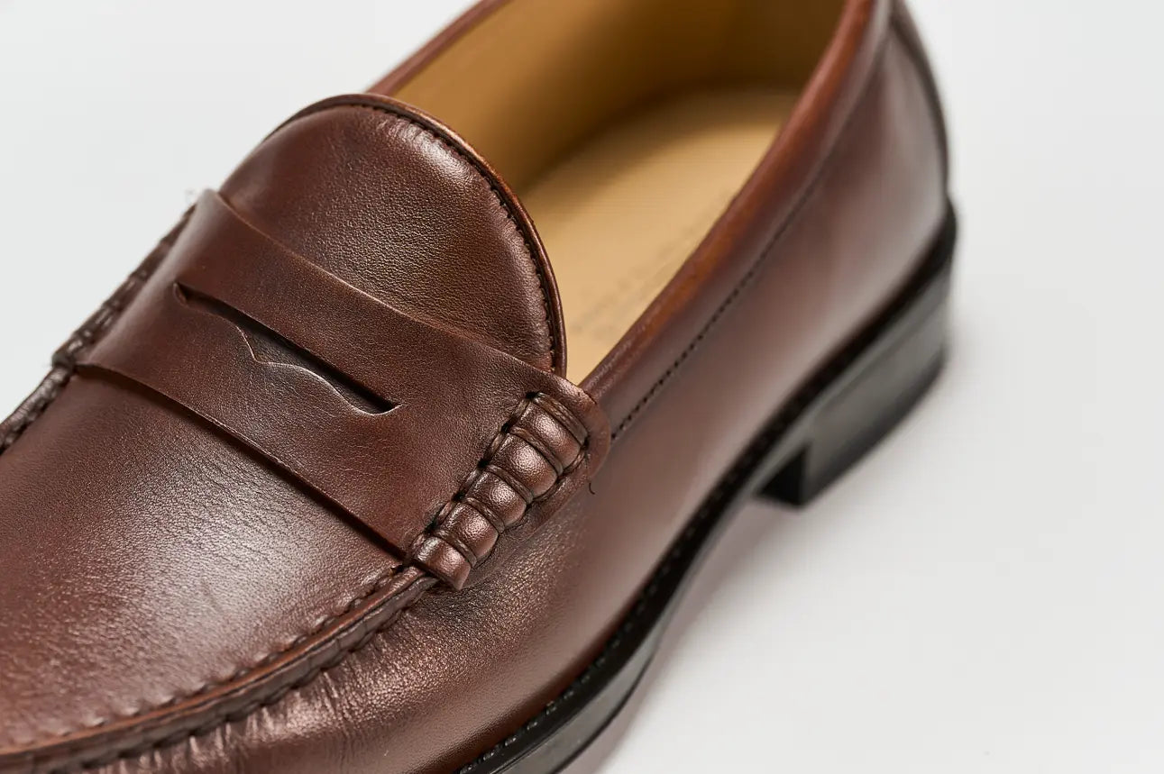 Penny Loafer Brera - Cognac Barbera Biella - Scarpe Fatte a Mano