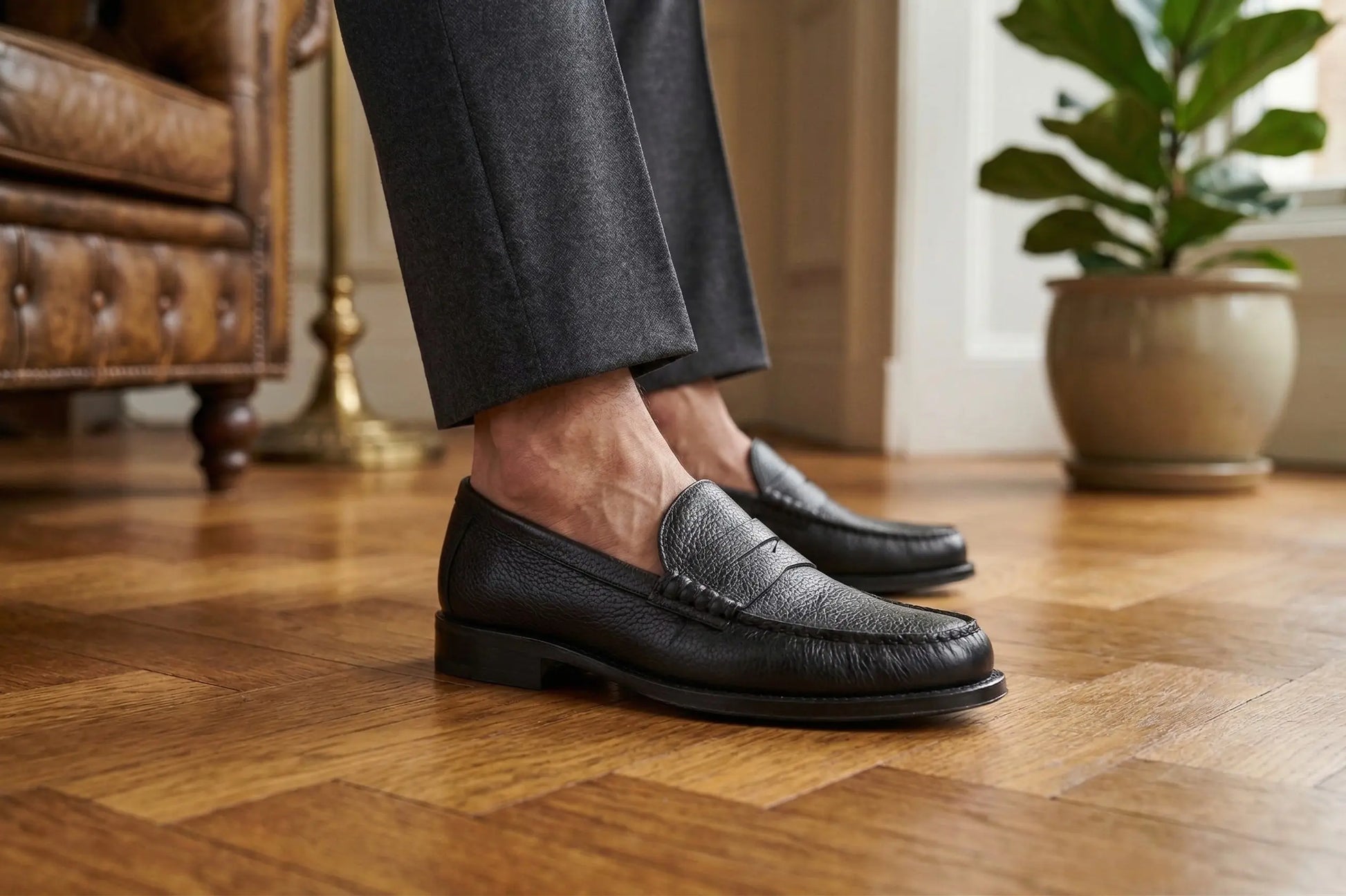 Penny Loafer Brera - Bottalato Nero Barbera Biella - Scarpe Fatte a Mano