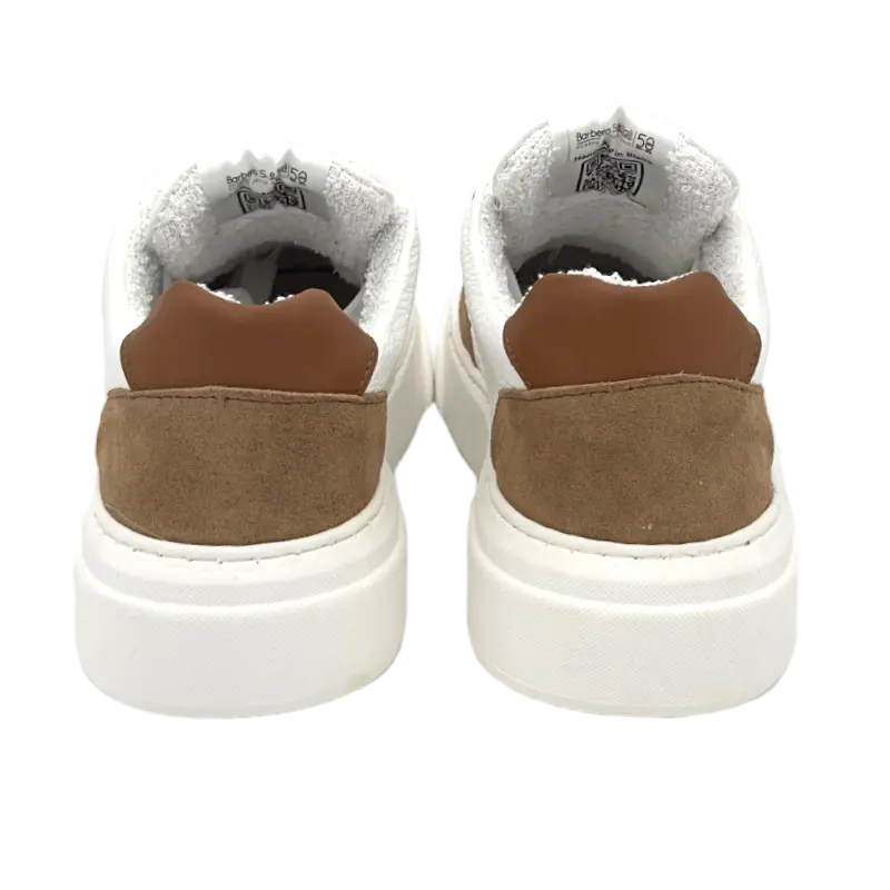 B68 Materia White/Brown Barbera Biella - Scarpe Fatte a Mano