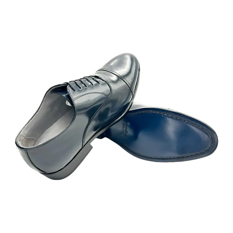 1064 Abrasivato Blu Barbera Biella - Scarpe Fatte a Mano