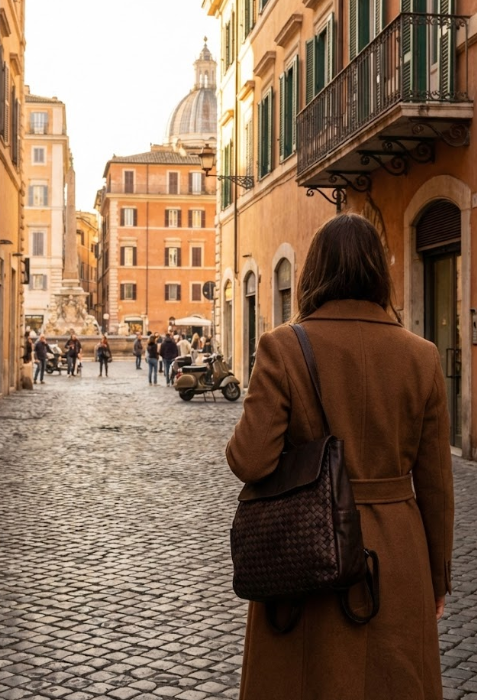 Zaino in pelle intrecciata - BAZS53 moro Barbera Biella - Scarpe Fatte a Mano