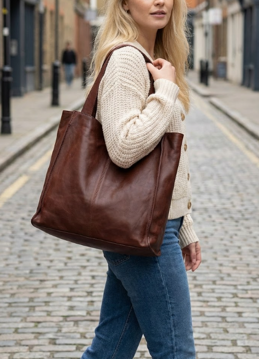 Borsa a spalla in pelle - BASJ58 moro Barbera Biella - Scarpe Fatte a Mano