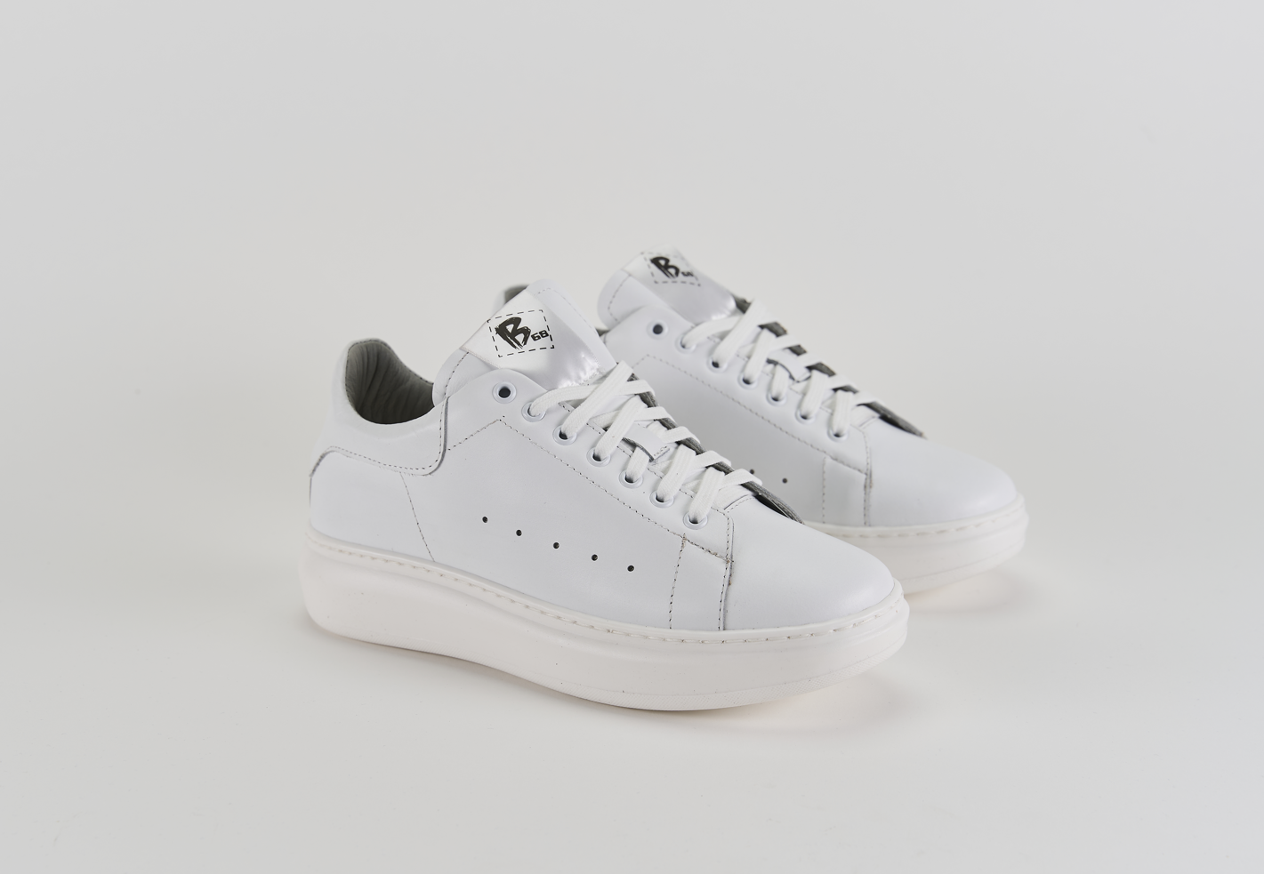 B68 Iconic White Barbera Biella - Scarpe Fatte a Mano
