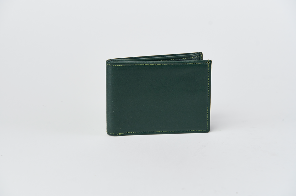 Vegetable Tanned Leather Wallet with Coin Purse and Flap, Classic Size, Brown