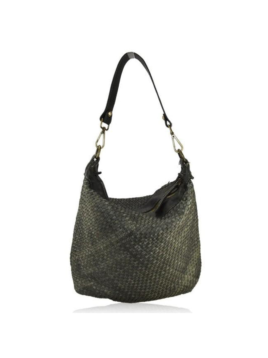 Borsa a spalla in pelle intrecciata - BAAY42846 Verdone