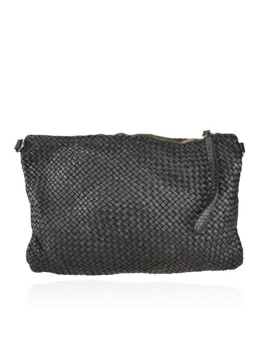 Pochette in pelle intrecciata - BAAY24 Nera