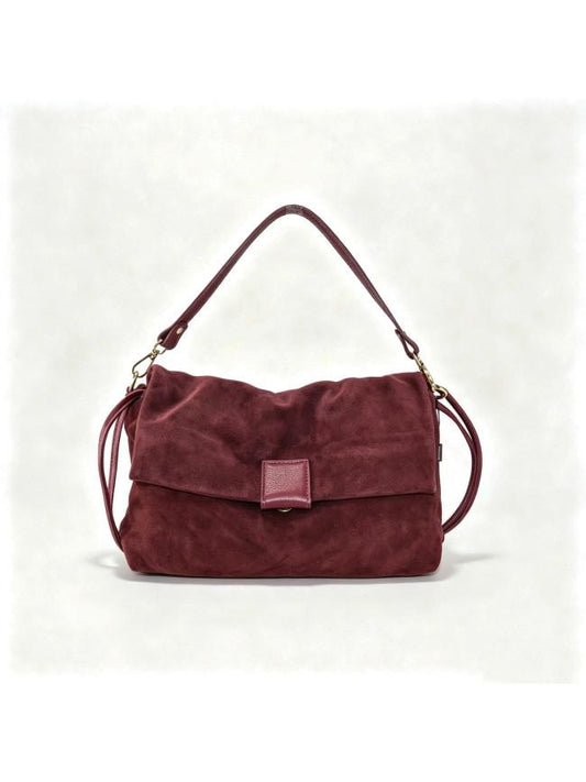 Borsa a spalla in pelle intrecciata - BALG39843 Camoscio Ciliegia