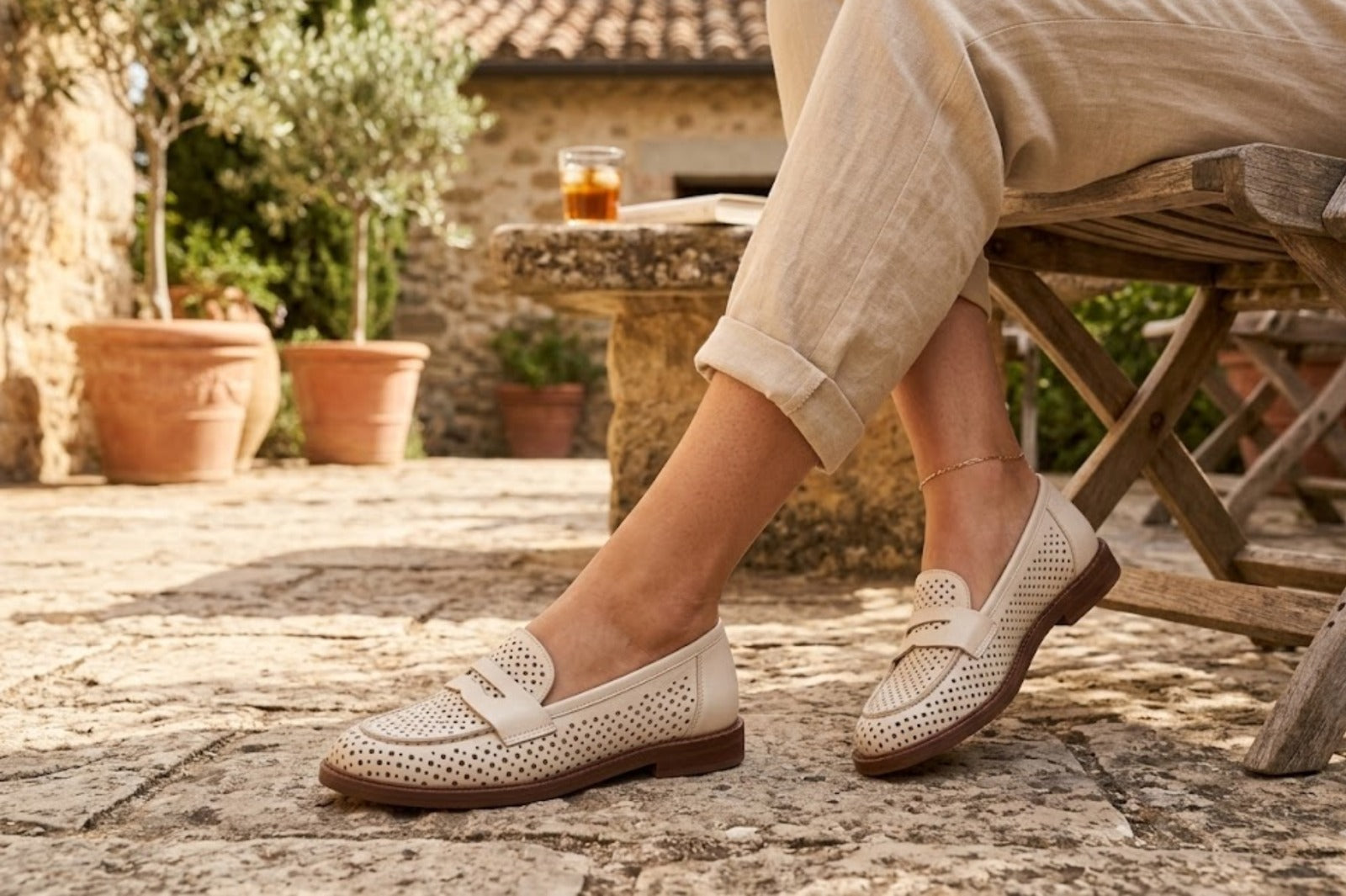 Penny Loafer traforata 327-01 Nappa Off White Barbera Biella - Scarpe Fatte a Mano