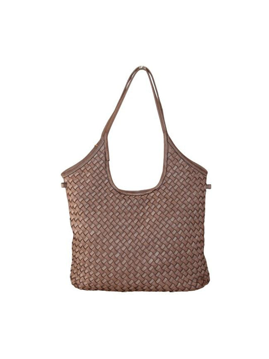 Borsa a spalla in pelle intrecciata - BAVM47852 taupe Barbera Biella - Scarpe Fatte a Mano