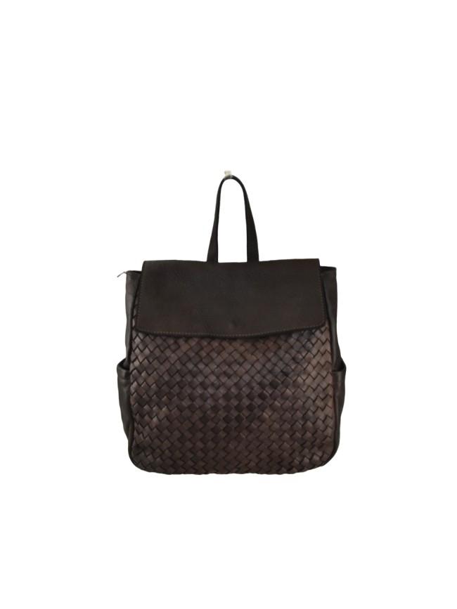 Zaino in pelle intrecciata - BAZS53 moro Barbera Biella - Scarpe Fatte a Mano