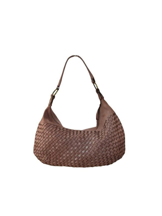 Borsa a spalla in pelle intrecciata - BAGE49854 moro Barbera Biella - Scarpe Fatte a Mano