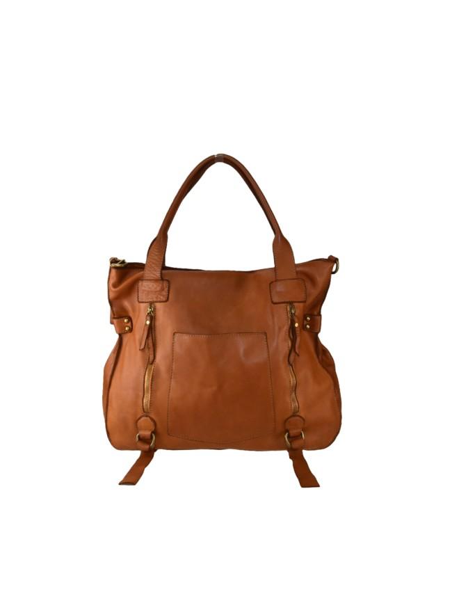 Borsa a spalla in pelle - BASS52 cuoio Barbera Biella - Scarpe Fatte a Mano