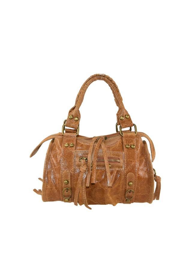 Borsa a mano in pelle con tracolla - BABA29832 cuoio Barbera Biella - Scarpe Fatte a Mano