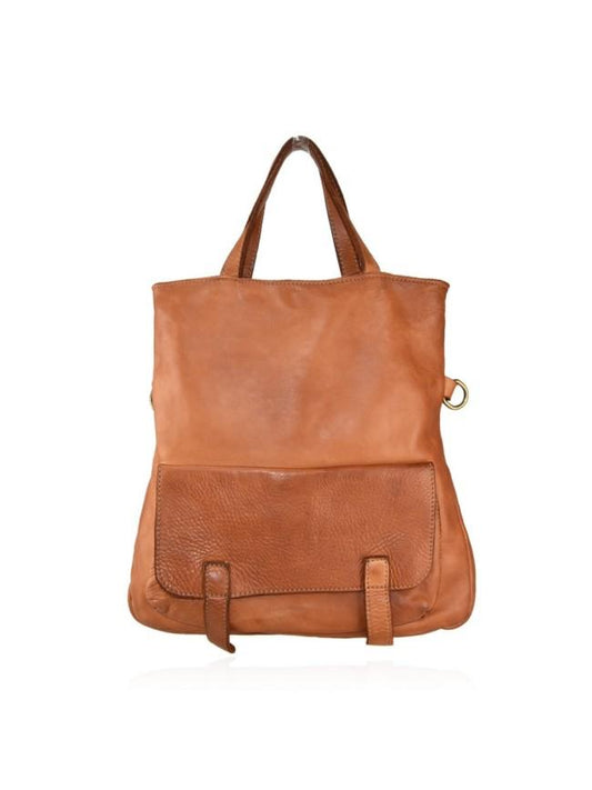 Borsa/zaino in pelle intrecciata - BASZ53 cuoio Barbera Biella - Scarpe Fatte a Mano