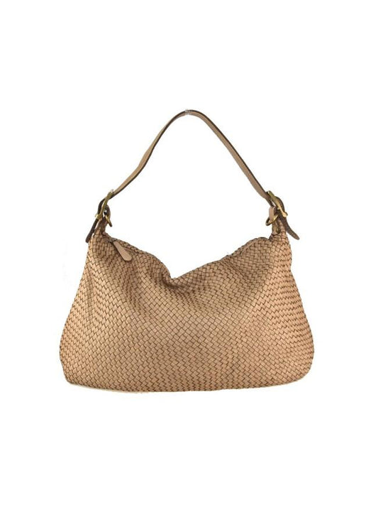 Borsa da spalla in pelle intrecciata BASY55861 - Taupe Barbera Biella - Scarpe Fatte a Mano