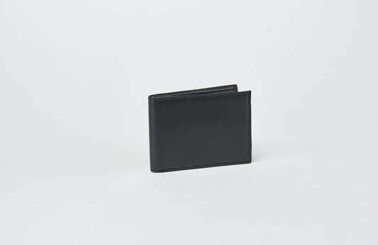 Portafoglio carte e monete mis. classico - Vitello Martellato Nero