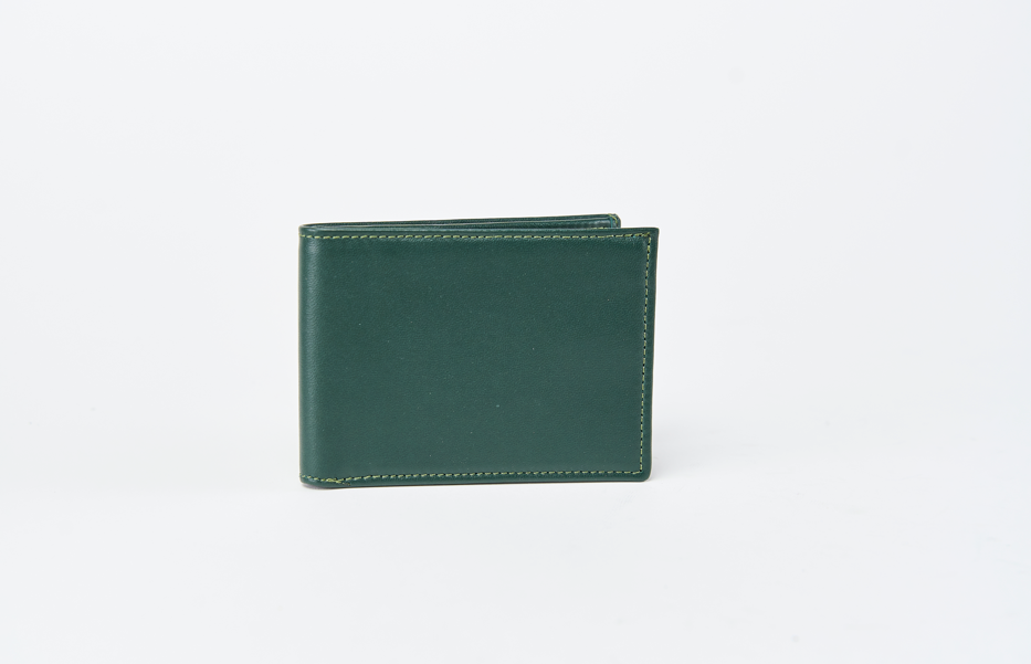 Vegetable Tanned Leather Wallet with Coin Purse and Flap, Classic Size, Brown