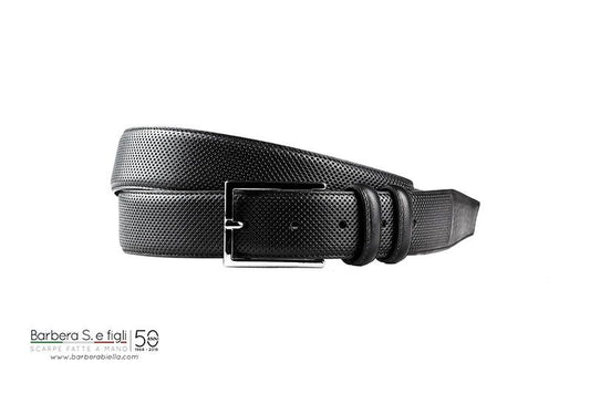 Handmade Perforated Belt 1309 Black