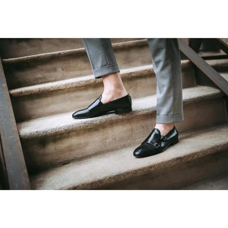 1085 Slip Monk Barbera Biella - Scarpe Fatte a Mano