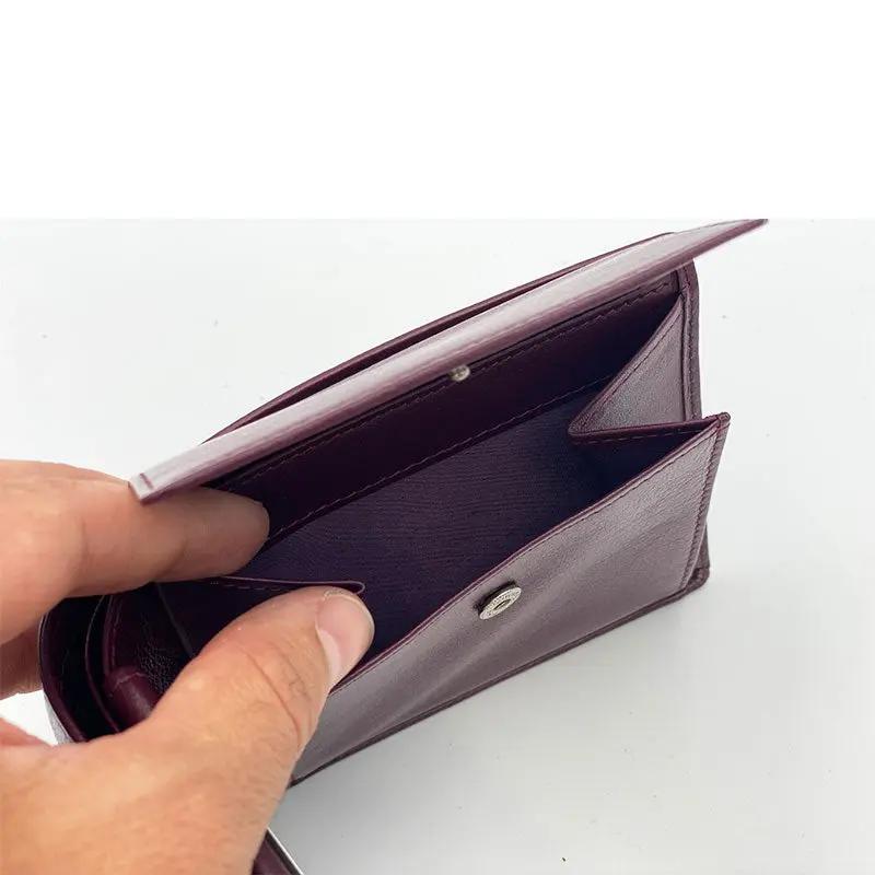 Portafoglio con Portamonete e Patta Nappa Bordeaux Barbera Biella - Scarpe Fatte a Mano