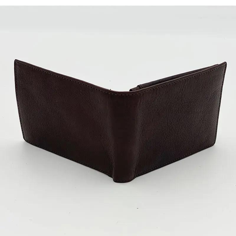 Portafoglio Cuoio Concia Vegetale con Portamonete e Patta Moro mis.classica - Scarpe Biella | Barbera Sandro e Figli snc