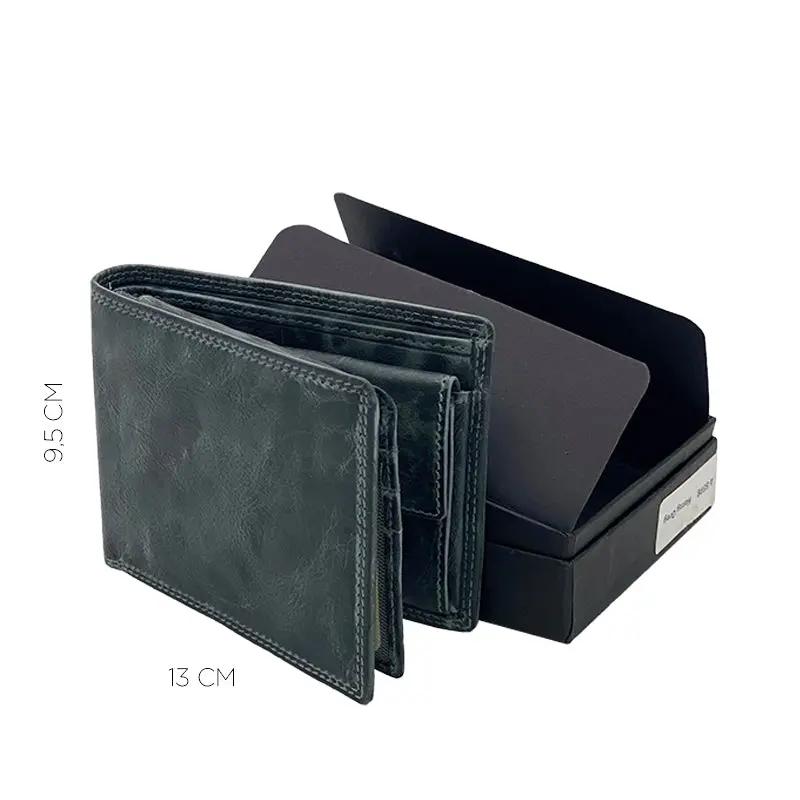 Portafoglio con Portamonete e Patta Hazz Grey Stone Wax Mis. Classica - Scarpe Biella | Barbera Sandro e Figli snc