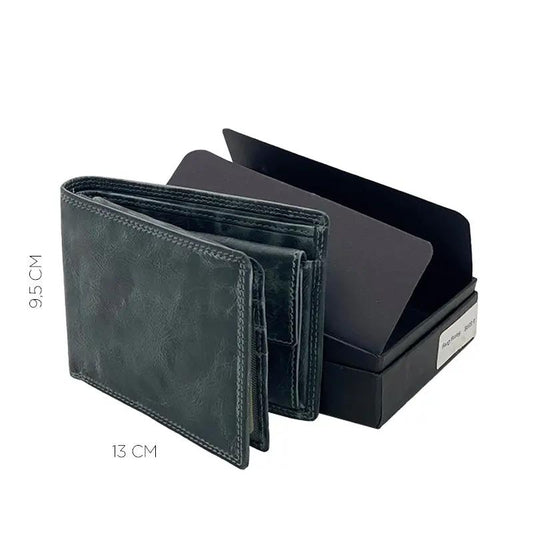 Portafoglio con Portamonete e Patta Hazz Grey Stone Wax Mis. Classica - Scarpe Biella | Barbera Sandro e Figli snc