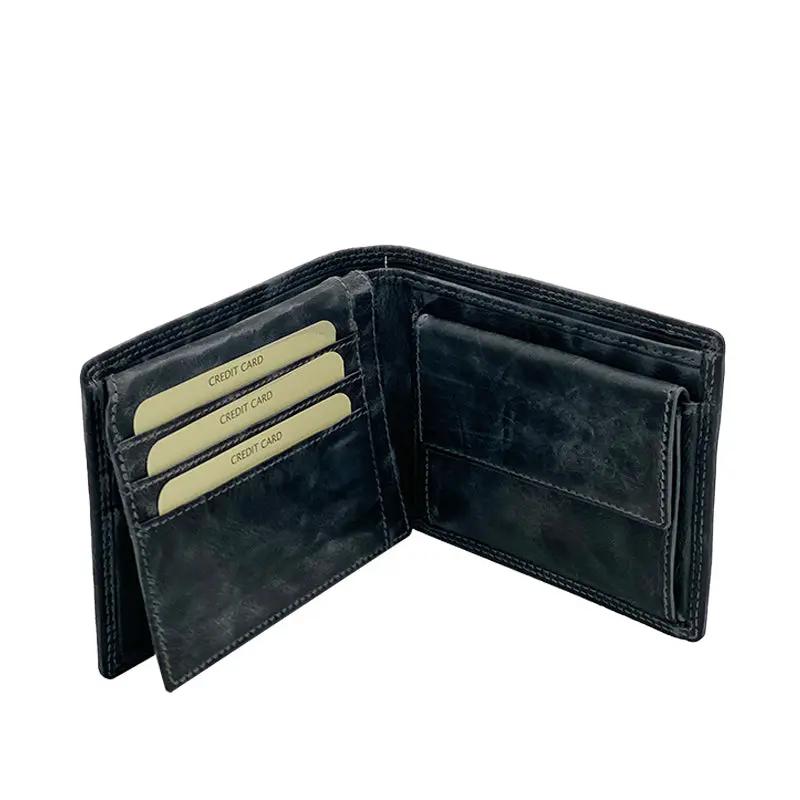 Portafoglio con Portamonete e Patta Hazz Grey Stone Wax Mis. Classica - Scarpe Biella | Barbera Sandro e Figli snc