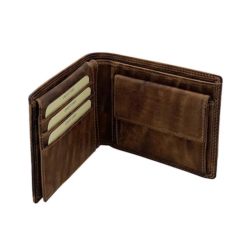 Portafoglio con Portamonete e Patta Mocha Stone Wax Mis. Classica - Scarpe Biella | Barbera Sandro e Figli snc