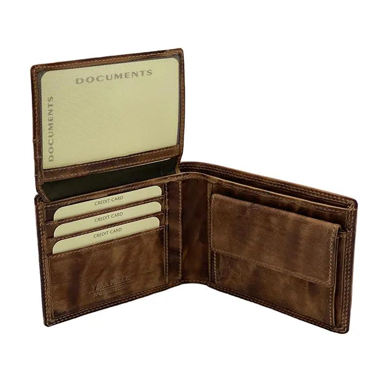 Portafoglio con Portamonete e Patta Mocha Stone Wax Mis. Classica - Scarpe Biella | Barbera Sandro e Figli snc