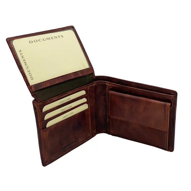 Portafoglio con Portamonete e Patta Testa di Moro Stone Wax mis.classica - Scarpe Biella | Barbera Sandro e Figli snc