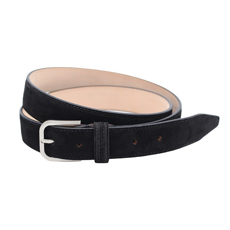 Handmade black suede belt