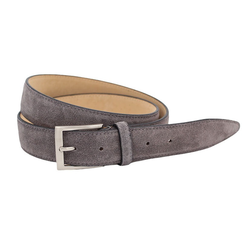 Handmade grey suede belt