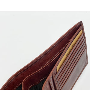 Portafoglio Piccolo Cuoio Concia Vegetale Tutto Carte Cognac