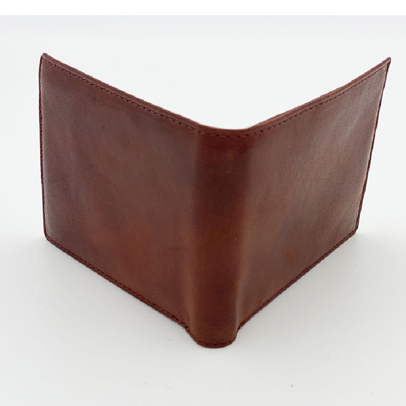 Portafoglio Piccolo Cuoio Concia Vegetale Tutto Carte Cognac