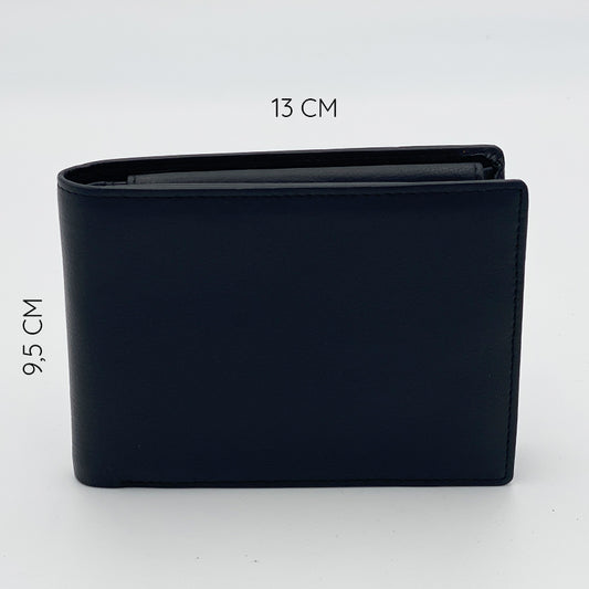 Wallet with Coin Purse and Black Nappa Flap