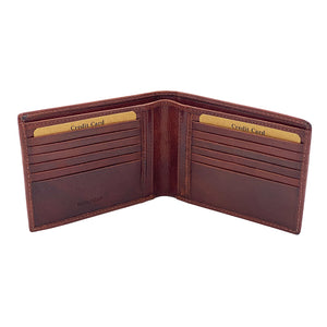Portafoglio Piccolo Cuoio Concia Vegetale Tutto Carte Cognac